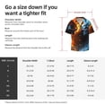 thumbnail image 5 of Balery Red And Blue Fire Skull Warrior Camisa Casual de Manga Corta con Botones para Hombre, Texturizada, Estilo Cubano, para Playa, Verano-X-Large, 5 of 5