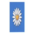 thumbnail image 5 of Daisy Design Beach Towel - White Petals & Yellow Heart on Blue Background - Perfect for Pool Travel and Bathing, 5 of 6