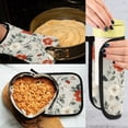 thumbnail image 5 of Yayeee Oven Mitts and Pot Holder Set of 2 Heat Resistant Kitchen Gloves Baking Hot Pad, Red and White Floral Pattern, 5 of 5