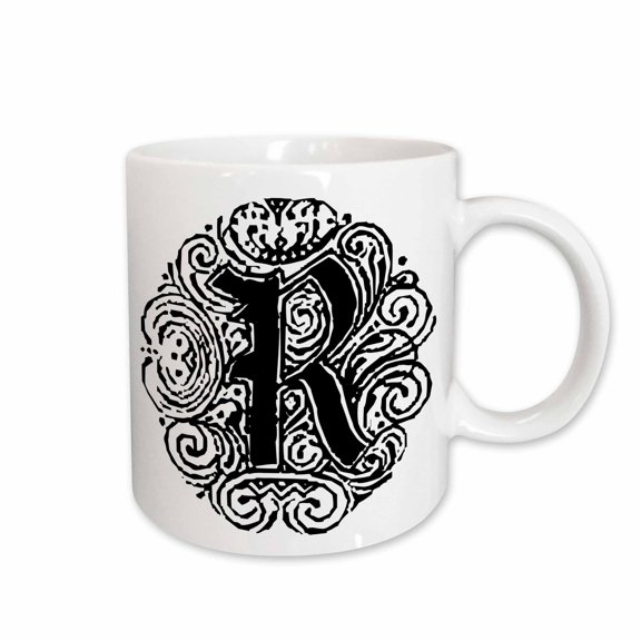 3drose, Fancy Letter R, 11oz Mug