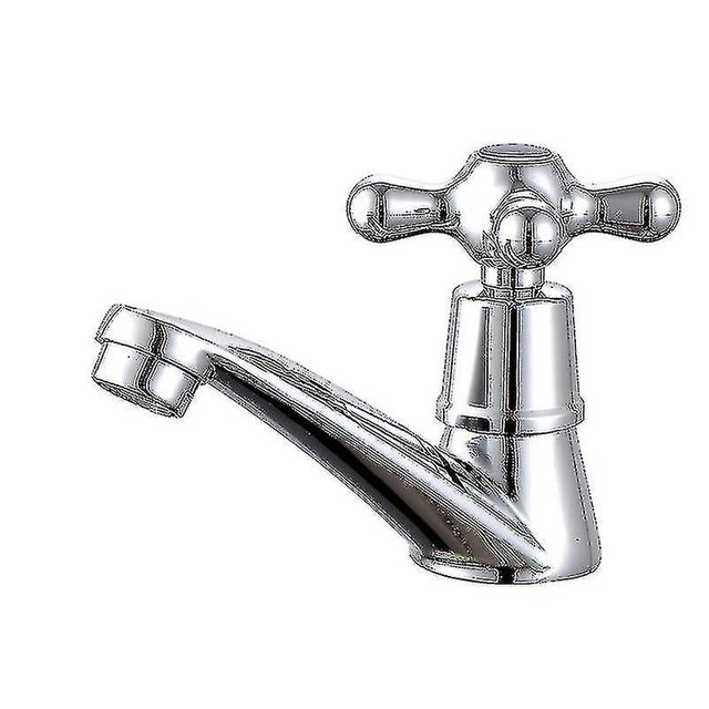 Grifo de agua de un solo grifo de agua fría, grifo de agua de un solo grifo de agua fría cromado, para el hogar, baño, lavabo, lavabo, cocina