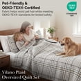thumbnail image 6 of Southshore Fine Linens Vilano Plaid Mocha Full Queen Quilt Set, 3 Piece Lightweight Farmhouse Plaid Coverlet with 2 Standard Shams, 120 GSM Fill, 6 of 9