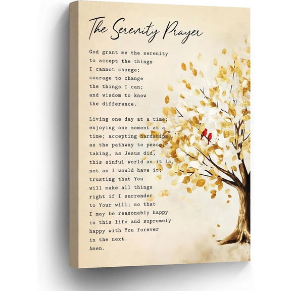 Serenity Prayer Wall Art Framed Christian Bible Verses wall decor Scripture Canvas Inspirational Spiritual poster for Living Room, Office, Church poster