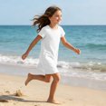 thumbnail image 6 of Grblisyd Girls Dress Crew Neck Short Sleeve Casual Dress Kids Summer Solid Color Loose Midi Dress with Pockets, 6 of 6