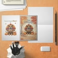 thumbnail image 4 of Happy Thanksgiving Chinese Shar-Pei Turkey Costume Pumpkins Autumn Leaves 5x7in Folded Greeting Card Dog Lover Single Note Card with Envelope - 13014, 4 of 5