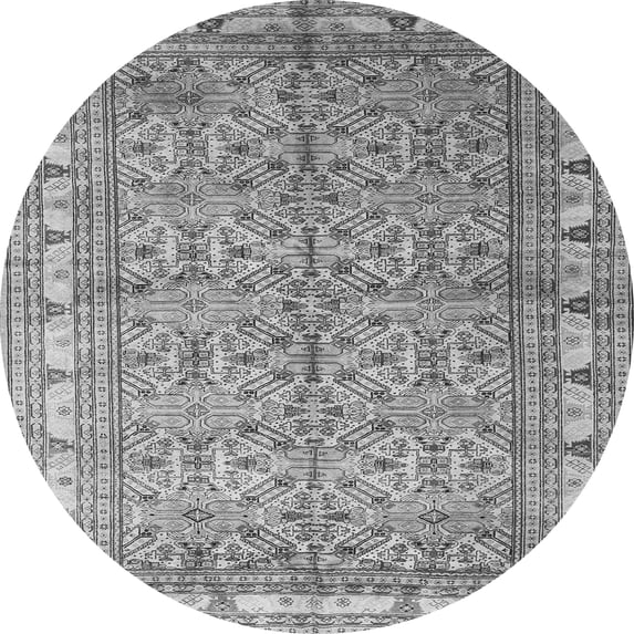 Ahgly Company Indoor Round Persian Gray Traditional Area Rugs, 4' Round
