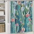 thumbnail image 6 of Orinice Bohemian Flower Plant Shower Curtain, Medieval Modern Abstract Bohemian Flower Bathroom Curtain Set, Waterproof Fabric Bathroom Accessory with Hook 69x72, 6 of 7