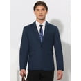 thumbnail image 3 of Unique Bargains Men's Business Slim Fit Sports Coats One Button Formal Blazers 2XL Dark Blue, 3 of 6