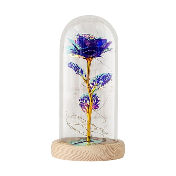 Xihbxyly Ventas Compras En Línea Rosa de Cristal Romántico y Luz Led para Decoración de Bodas, Regalo de San Valentín