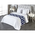 thumbnail image 3 of Geometric Bed Runner, Rhombus Forms Diamond Shape Geometric Style Modern Minimal Artwork, Decorative Accent Bedding Scarf for Hotels Homes & Guest Rooms, Queen, Dark Blue Earth Yellow, by Ambesonne, 3 of 3