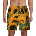 thumbnail image 2 of Goofa Sunflowers 7 Printed Men's Swim Trunks Board Shorts Quick Dry Mens Swimming Trunks with Compression Liner,Breathable Fit Hawaii Beach Shorts-, 2 of 9