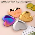 thumbnail image 2 of Soumake Jewelry Tray Polished Mirror Surface Stainless Steel Heart Shape Ring Necklace Earrings Display Dish Household Supplies, 2 of 4