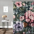 thumbnail image 2 of Awypu Bathroom Shower Curtain Set with Hooks Floral Grey White Pink Rose Floral Flowers of All Colors Waterproof Multiple Sizes White, 2 of 7