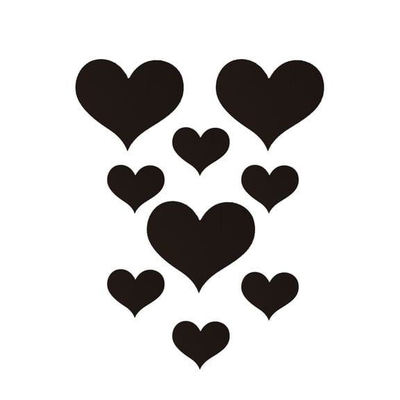 Toystoory 10 unids/set amor corazón espejo pegatina acrílico 3D espejo papel pintado DIY extraíble salón pegatinas de pared Decoración del hogar negro