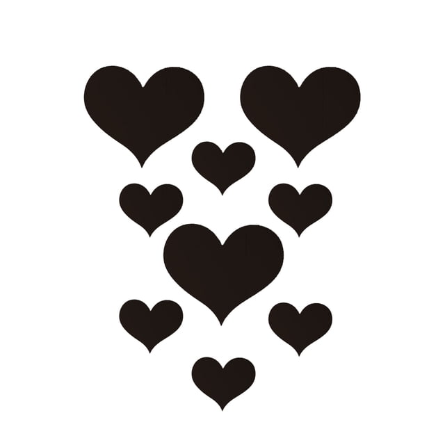 Toystoory 10 unids/set amor corazón espejo pegatina acrílico 3D espejo papel pintado DIY extraíble salón pegatinas de pared Decoración del hogar negro