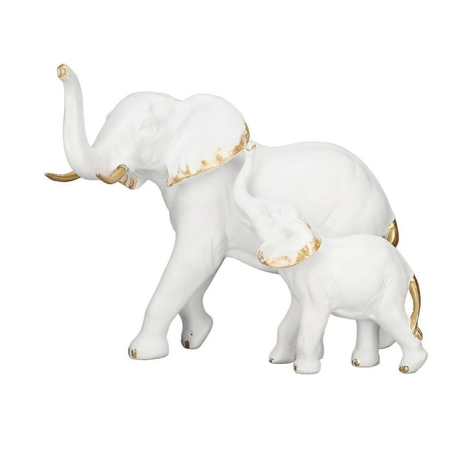 Resin Mother and Baby Elephant Figurines, Exquisite Elephant Statue for Home Decoration