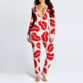 thumbnail image 1 of Pijama en forma de corazón para Mujer, ropa de dormir con solapa y botones, pelele para el Día de San Valentín, 1 of 4