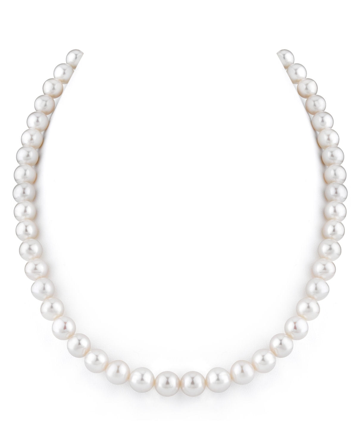 Orien Jewelry 6-9mm White Freshwater Cultured Pearl Necklaces for Women 16-48 Inch AA Quality
