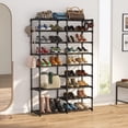 thumbnail image 4 of Inadays 9 Tiers Shoe Rack Organizer Large Capacity Shoe Storage 32-40 Pairs Shoe Boot Shelf Removable Dustproof Stackable Shoe Tower with 2 Hooks, Sturdy Metal Shoe Stand for Closet/Bedroom/Entryway, 4 of 11