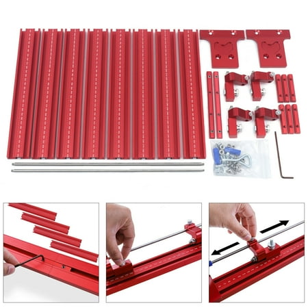 TOOL1SHOoo Aluminum Alloy Carpentry Woodworking Parallel Slide Splicing Open Board,Red