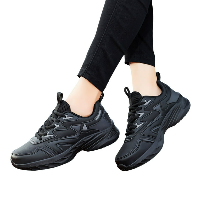ZHAGHMIN Summer Womens Dad Sneakers Pu Leather Mesh Platform Lace-Up Running Walking Sneaker Outdoor Comfortable Sports Shoes Arch Support Black Size8 ZHAGHMIN Summer Womens Dad Sneakers Pu Leather Mesh Platform Lace-Up Running Walking Sneaker Outdoor Comfortable Sports Shoes Arch Support Black Size8