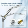 thumbnail image 5 of Dual Filtered Handheld Shower Heads Combo, 15-Mode High Pressure Rainfall Showerheads Combo Set with Filter, for Hard Water, Removes Chlorine, Improves Skin Hair Condition, Modern Chrome, 5 of 7