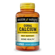 Mason Natural Coral Calcium with Vitamin D & Magnesium - Supports Healthy Bones, Gluten Free, Soy Free, 60 Capsules