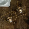 thumbnail image 6 of BalsaCircle 6" Gold Jointed Geometric Stand Tealight Votive Glass Candle Holders Party Wedding, 6 of 6