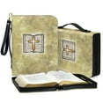 thumbnail image 4 of ZUXONGSY Book Cross Print PU Leather Bible Cover for Women Men Minimalist Design Bible Book Carrying Case with Detachable Wristlet Strap Bible Accessories for Bible Study, L, 4 of 7