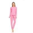 thumbnail image 2 of Womans Ultra Soft Double Brushed Stretch Sleepwear Nightwear Lounge Crew Neck Top and Pants Pajama Set XX-Large, Knockout Pink, 2 of 7