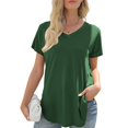 thumbnail image 5 of Women's T-Shirts Top TShirt For Women Short Sleeves Solid Color Outdoor Loose Casual Tshirt Comfortable Fashionable for Everyday Wear, 5 of 6