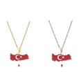 thumbnail image 2 of Youkk Collier Pendentif Drapeau National Patriotisme Représentant la Turquie Compact et Léger Or, 2 of 6