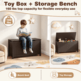 thumbnail image 3 of PAPROOS Kids Toy Box for Boys Girls, Wooden Toy Chest with Storage Bench and Safety-Hinged Lid, Modern Toy Storage Organizer for Playroom, Living Room, Toddler Room, Coffee, 3 of 11
