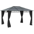 thumbnail image 1 of Outsunny Pavillon à Toit Rigide 13 Pieds x 10 Pieds, Auvent de Gazebo, Pavillon de Patio Extérieur, Gris Foncé, 1 of 10