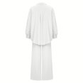 thumbnail image 6 of Fashion Outfits Casual 2 Piece Set Women Long Sleeve Button Down Lapel Shirts with High Waist Drawstring Wide Leg Pants Lounge Outfits, 6 of 7