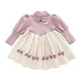 thumbnail image 5 of Vestido de suéter de una pieza para niñas de otoño e invierno, vestido de princesa de punto, mangas abullonadas de estilo coreano para niñas, 5 of 5