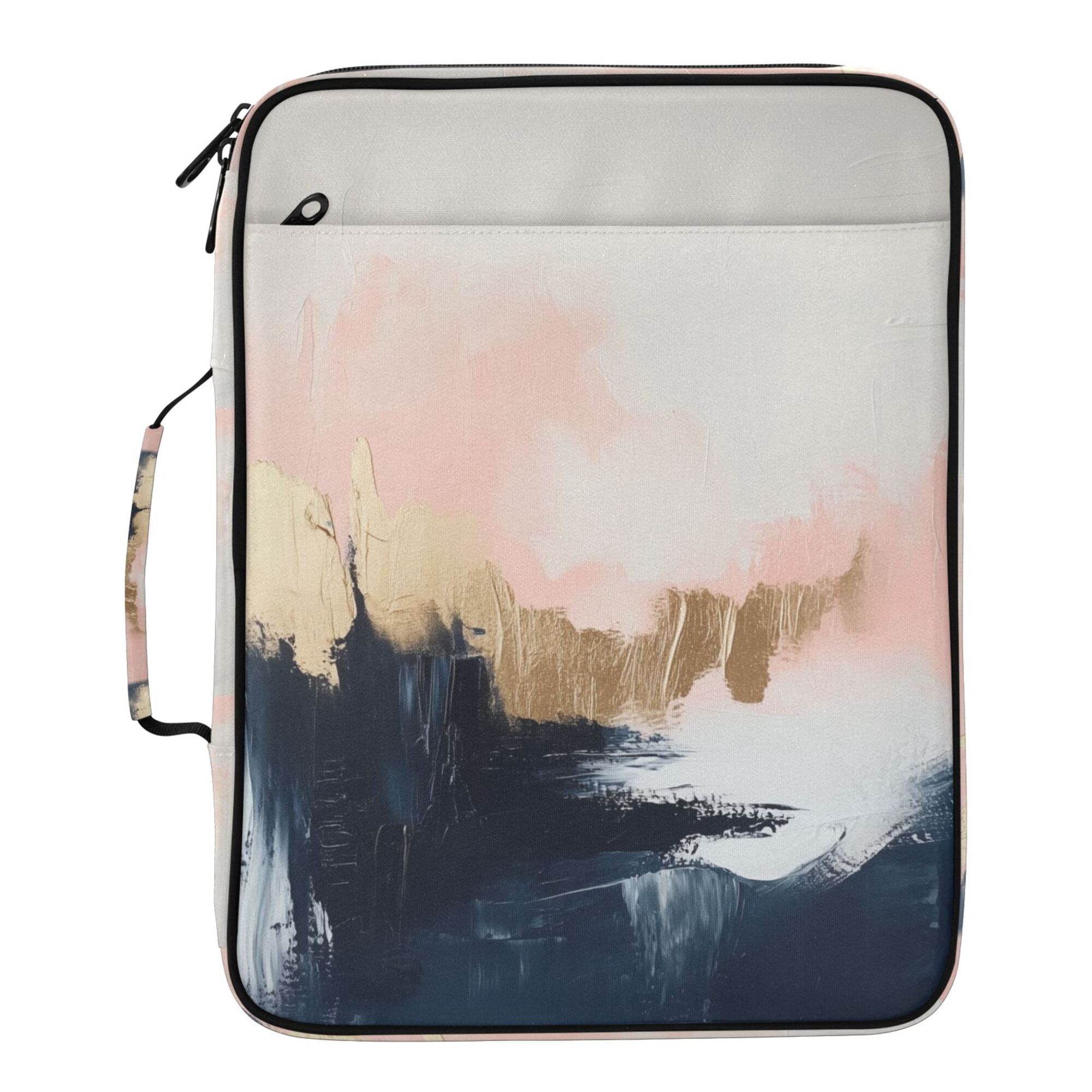 FORMRS Accordion File Folder A4 Size 7-Pocket Expanding Document Organizer Bag with 3 Ring Binder, Abstract Landscape