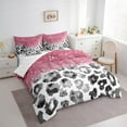 thumbnail image 4 of Feelyou Fashion Cheetah Print Twin Bedding Sets 7-Piece, Pastel Sequin Print Bedding Comforter Set, Teens Adult Women Girls Sheet Sets, Lightweight Room Decor, 4 of 8