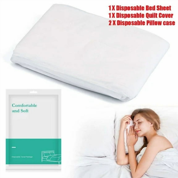 Disposable Bed Sheets , Pillowcases For Hotel Travels Breathable Bed Sheets Sets