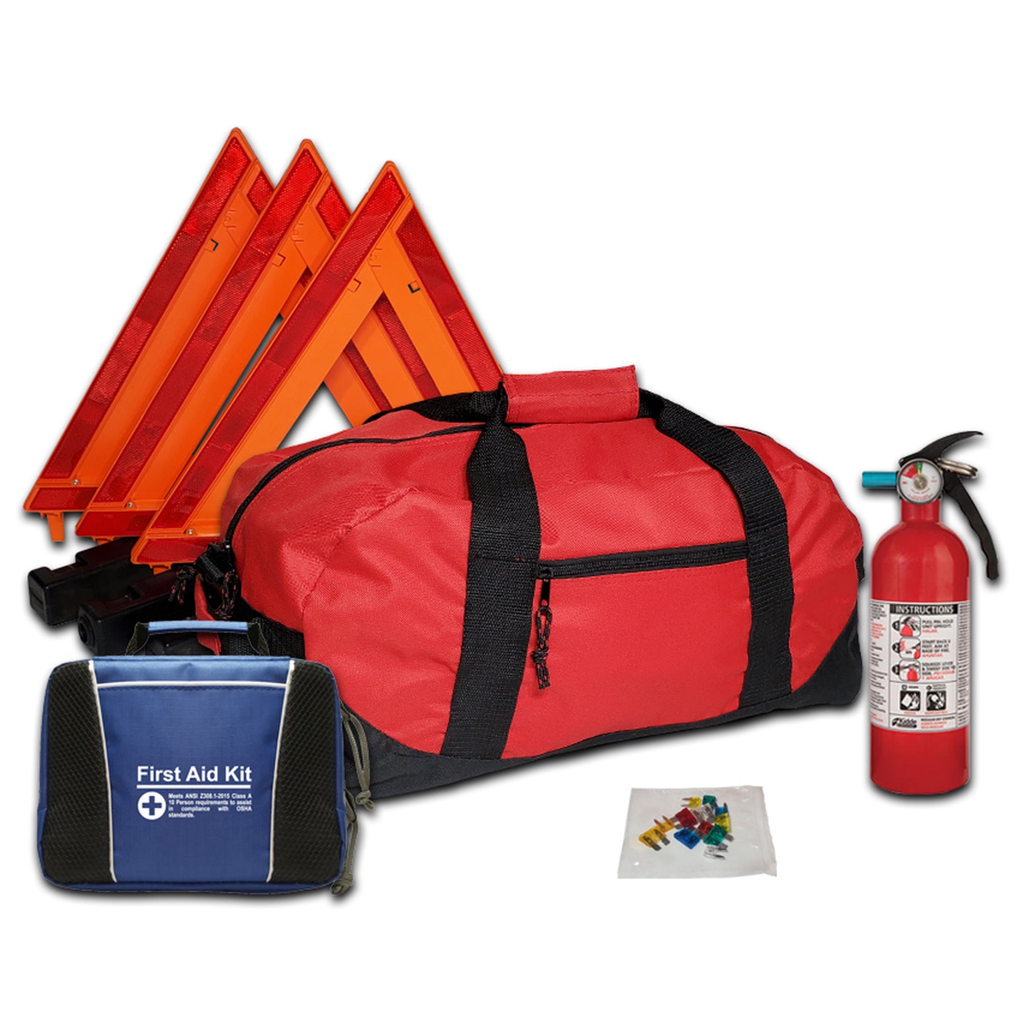 USKITS DOT Essential Compliant Safety Kit With 10 Person ANSI First Aid Kit