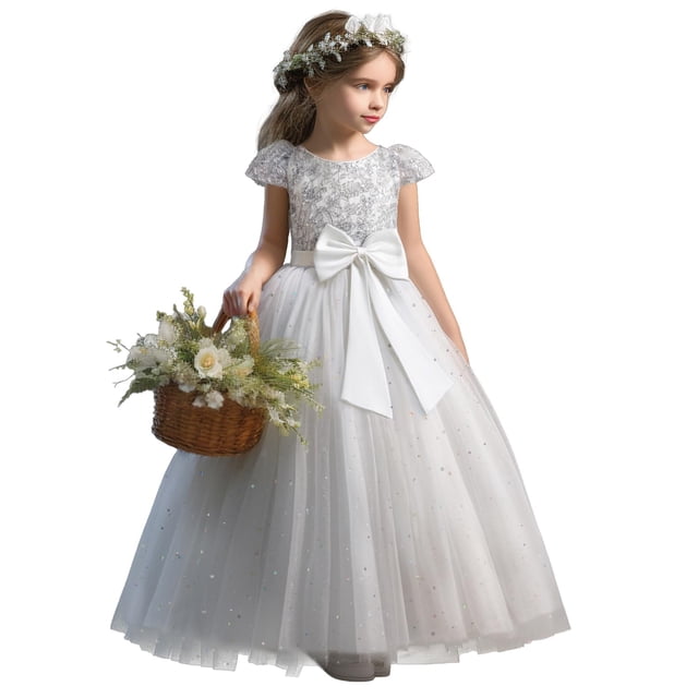 Vestido TTYAOVO para niña, boda, princesa, vestido de encaje con flores, talla 140