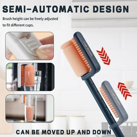 Adjustable Long Handle Cup Brush – 360° Rotating Dual-Head Scrubber with Straw Cleaner | Multi-Angle Cleaning for Bottles Travel Mugs & Home Bar Accessories Adjustable Long Handle Cup Brush – 360° Rotating Dual-Head Scrubber with Straw Cleaner | Multi-Angle Cleaning for Bottles Travel Mugs & Home Bar Accessories
