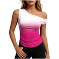 thumbnail image 2 of Antinious Ladies Off Shoulder Sleeveless Gradient Casual Soft Summer Daily Tank Tops, 2 of 5