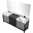 thumbnail image 4 of Lexora Home Zilara 84" Double Marble Top Bathroom Vanity with Mirror and Faucet, 4 of 16