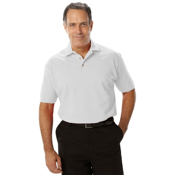 BlueGeneration Mens Short Sleeve Superblend Pique No Pocket - White 2 Extra Large Solid