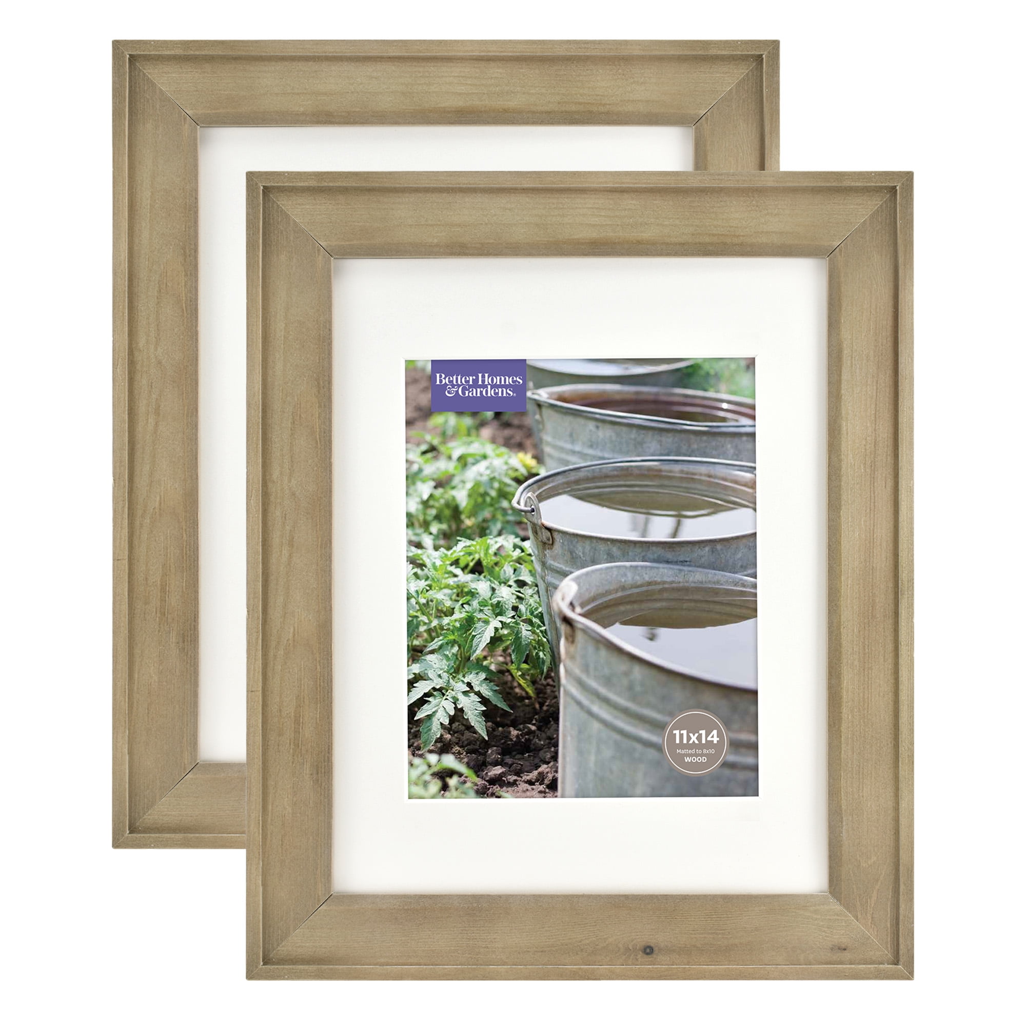 Better Homes Gardens 11x14 8x10 Rustic Wood Picture Frame 2pk Walmart Com Walmart Com