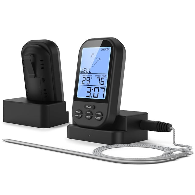 Yeacher Wireless Remote Digital Thermometer Timer Cooking Meat Thermometer Probe Meat Steak BBQ Temperature Gauge Kitchen Cooking Tools