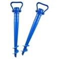 thumbnail image 3 of 2 Pcs Support de Sable Réglable pour Parasol de Plage Ancre au Sol pour Canne à Pêche Bleu, 3 of 6