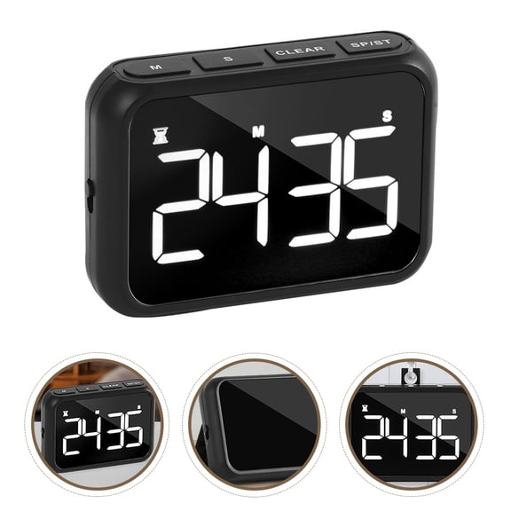 UPOUART Timer in Black with Magnetic Back, Large Digital Display, and Adjustable Alarm Volume for Cooking