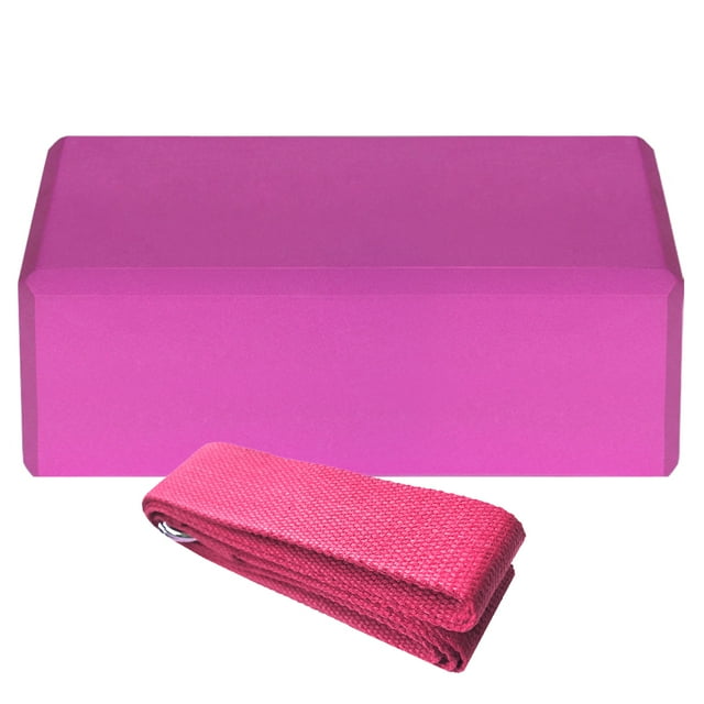 1 Pcs Blocs de Yoga en EVA 1 Pcs Blocs de Stabilité à Sangle de Yoga en Coton